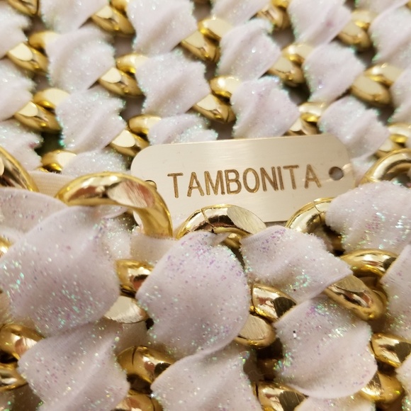 Tambonita Handbags - NWT, Tambonita  Iridescent White/Gold Eve Clutch